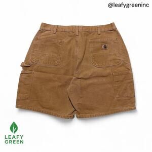 Vintage Carhartt Duck Canvas Carpenter Shorts us sz 36x8 Workwear Brown Cotton